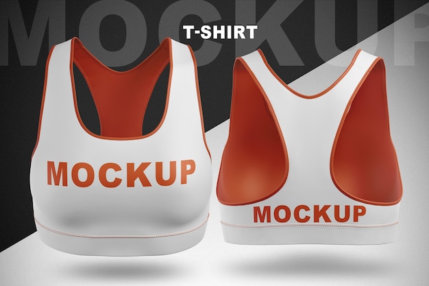 Modello di reggiseno sportivo vista anteriore e posteriore