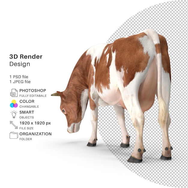 Modello di rendering 3D della mucca
