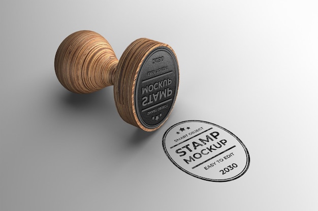 Modello di rendering 3d mockup timbro