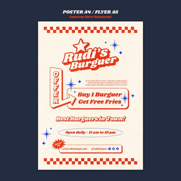 Modello di ristorante retrò americano