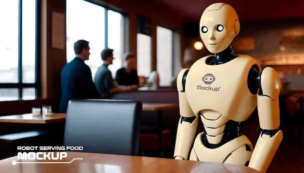 Modello di robot che serve cibo e bevande