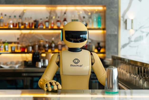 Modello di robot che serve cibo e bevande