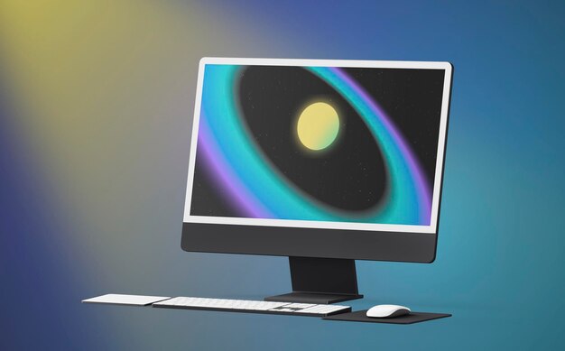 Modello di schermo per computer display digitale psd