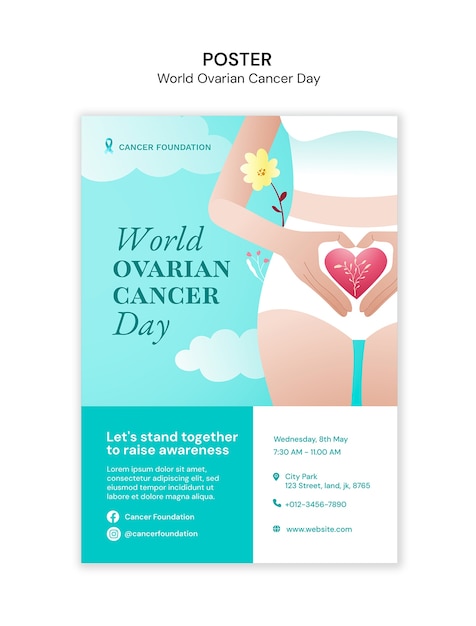 Modello di sensibilizzazione per la Giornata Mondiale del Cancro Ovarico