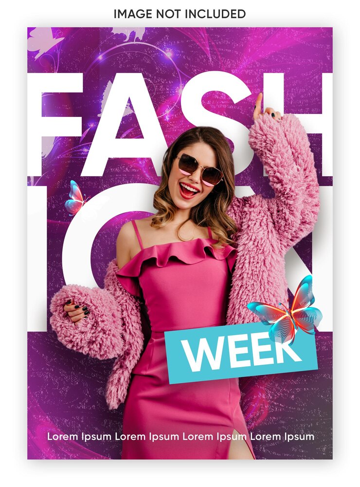 PSD modello di sfondo di poster di moda a colore viola