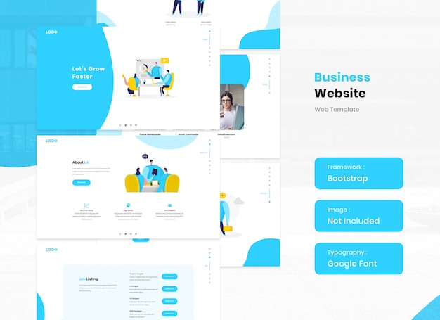Modello di sito web aziendale in versione a schermo intero