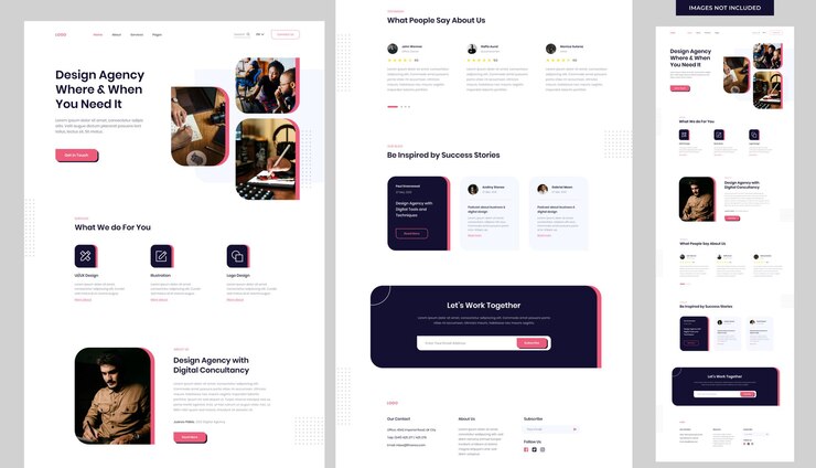 Modello di sito web per agenzia di design