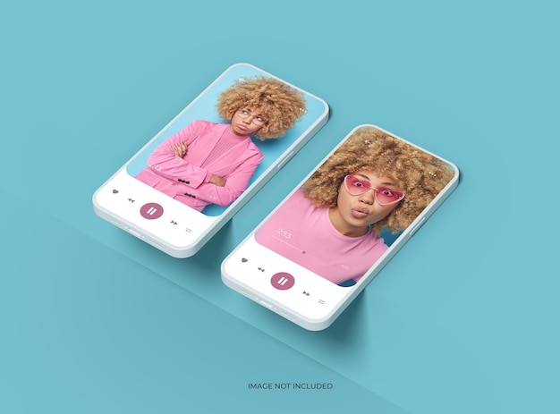 Modello di smartphone senza marchio con design personalizzabile per il rendering 3D della vetrina dei prodotti UIUX