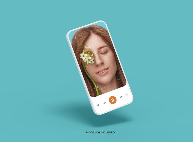 Modello di smartphone senza marchio con design personalizzabile per il rendering 3D della vetrina dei prodotti UIUX