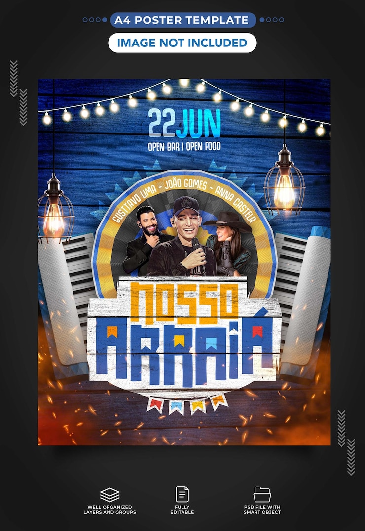 PSD modello di social media a4 festa junina la nostra razza