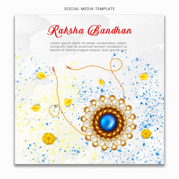 Modello di social media Happy Raksha Bandhan per feed di post di Instagram