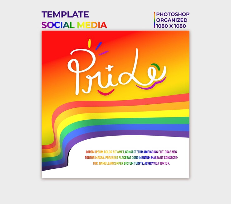 Modello di social media per il giorno del gay pride