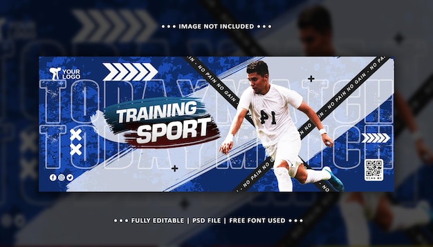 Modello di social media per la copertina di Facebook del giocatore di football