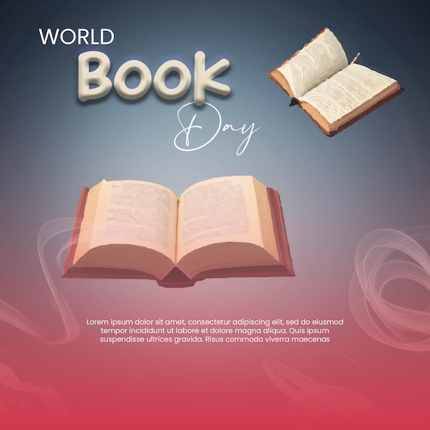 Modello di social media per la Giornata Mondiale del Libro