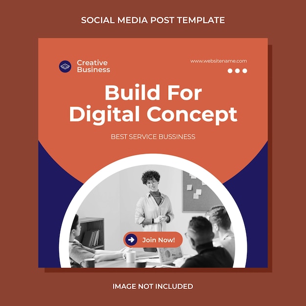 Modello di social media post instagram creativo digitale