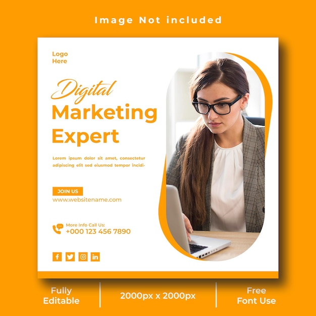 Modello di social media PSD gratuito per il marketing aziendale