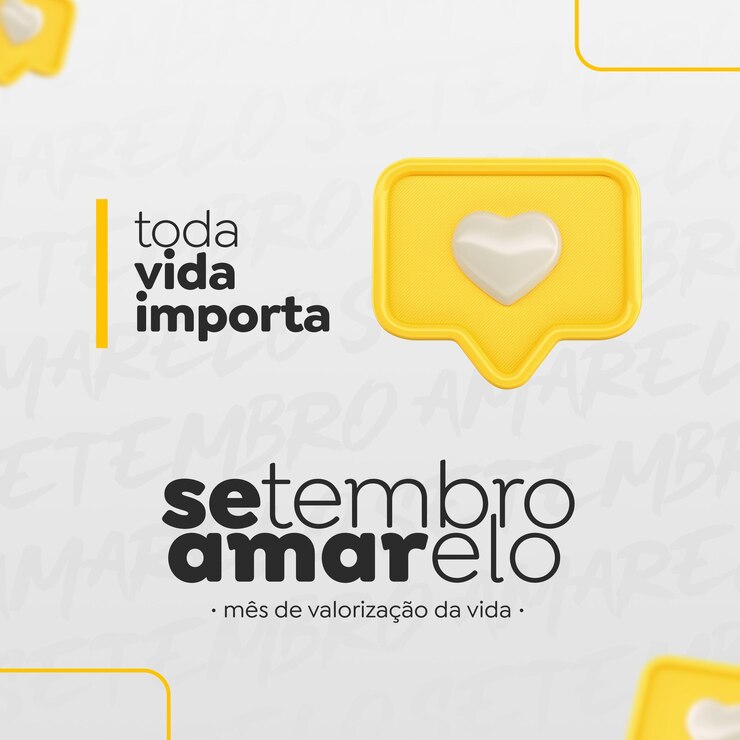 Modello di social media Setembro Amarelo in portoghese per la celebrazione brasiliana