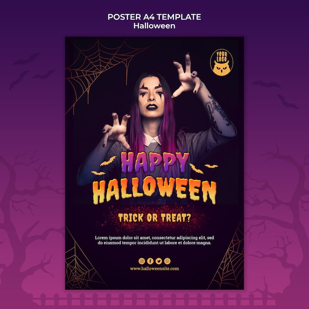 Modello di stampa per festa di halloween scuro