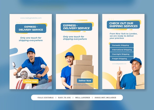 Modello di storia di Instagram del servizio di consegna logistica moderno semplice bianco