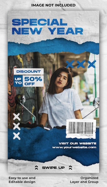 Modello di storia di instagram di striscione streetwear di moda urbana