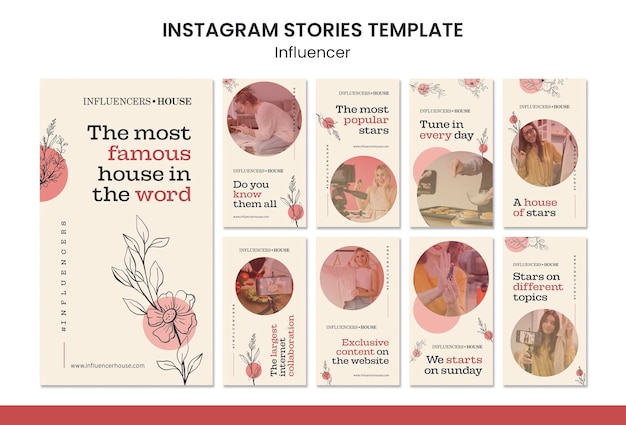 Modello di storia di instagram influencer con foto