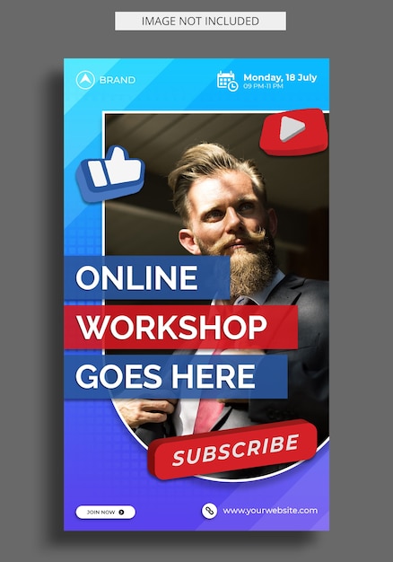 Modello di storia di Instagram per workshop in live streaming