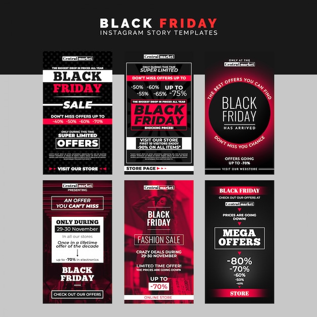 Modello di storie di Instagram del Black Friday
