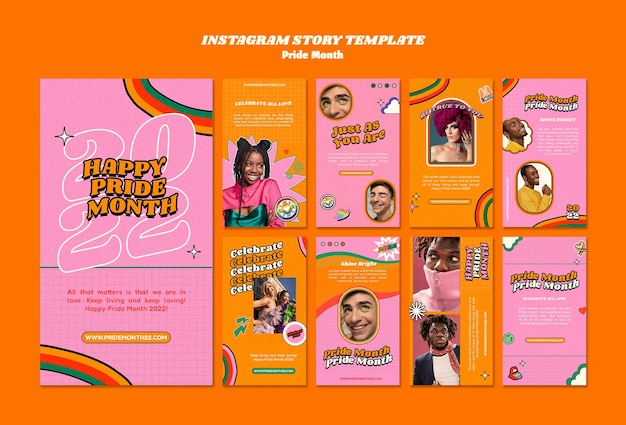 Modello di storie di instagram del mese dell'orgoglio