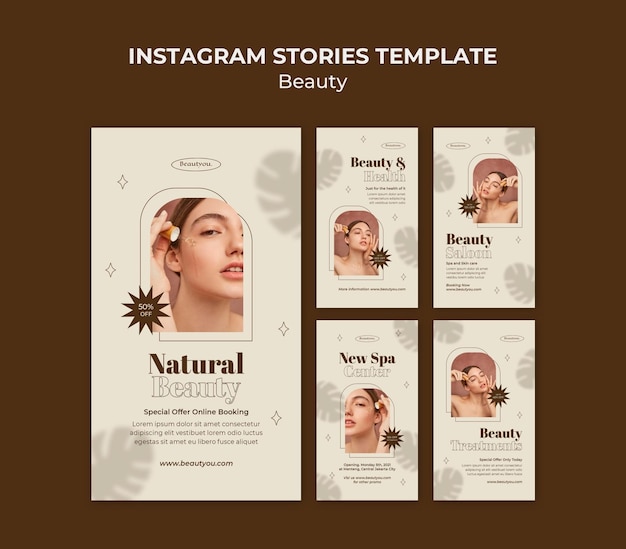 Modello di storie di instagram di bellezza naturale