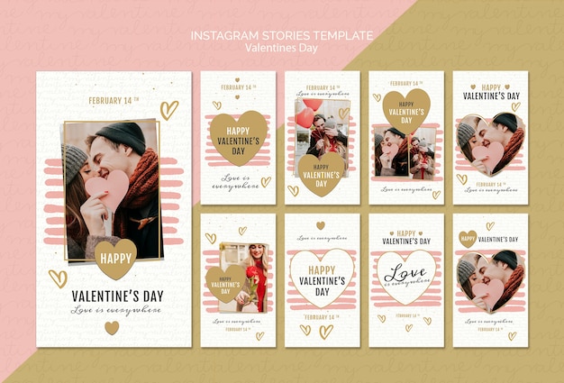 Modello di storie di instagram di concetto di San Valentino