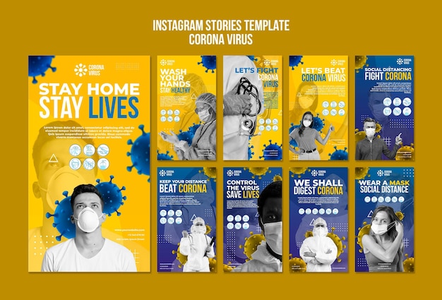 Modello di storie di instagram di coronavirus