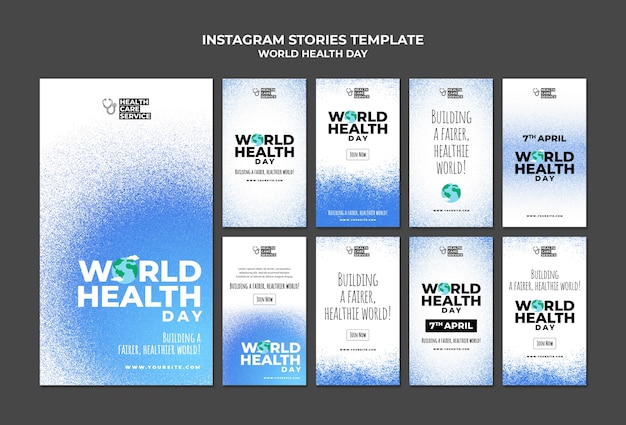 Modello di storie di instagram di giornata mondiale della salute