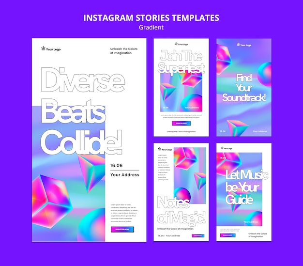 Modello di storie di instagram in stile sfumato