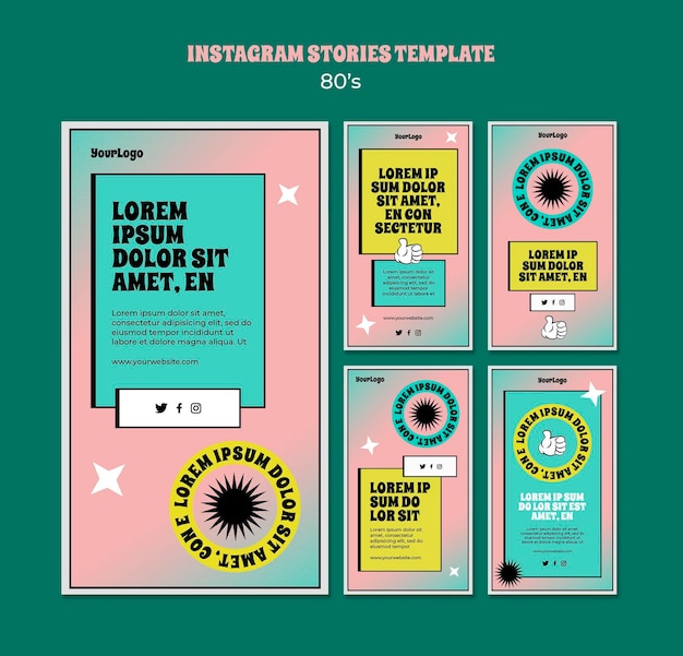 Modello di storie di instagram ispirato agli anni '80