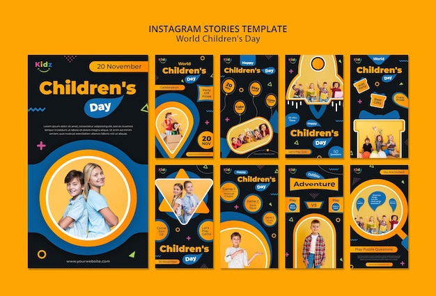 Modello di storie di instagram per bambini