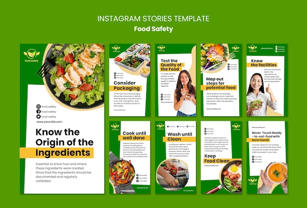 Modello di storie di instagram sulla sicurezza alimentare