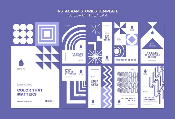 PSD modello di storie instagram del colore dell'anno 2022