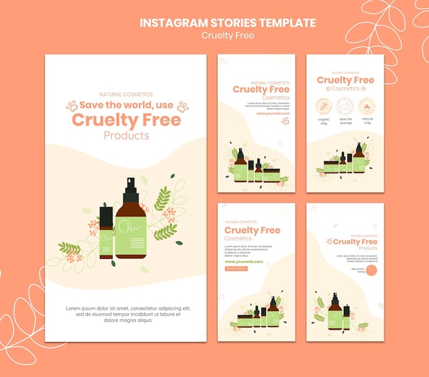Modello di storie instagram di prodotti cruelty free