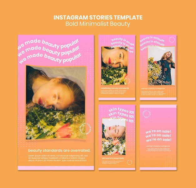 Modello di storie instagram di prodotti di bellezza biologici