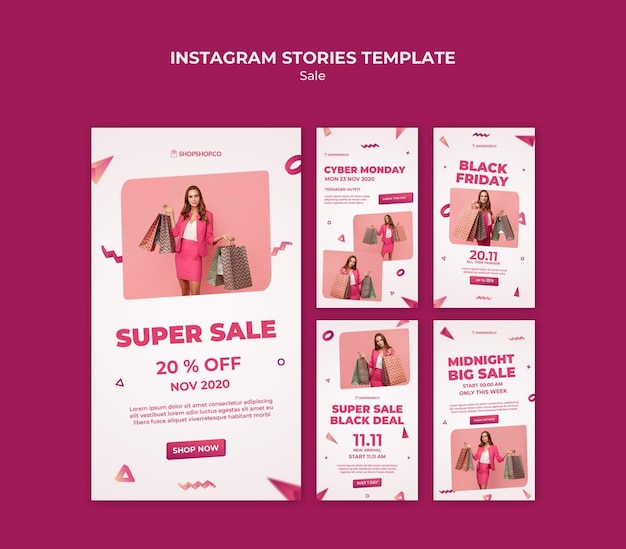 Modello di storie instagram venerdì nero