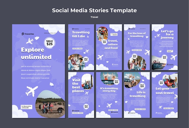 Modello di storie sui social media di vendita itinerante