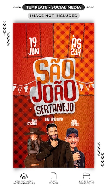 Modello di storie sui social media sao joao sertanejo