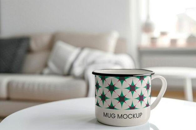 Modello di tazza di metallo per interni