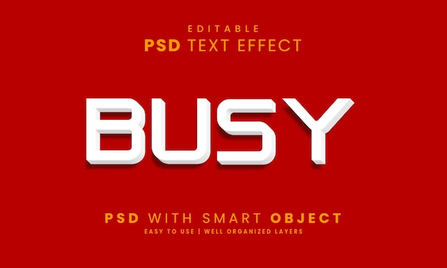 Modello di testo modificabile con effetto occupato file psd
