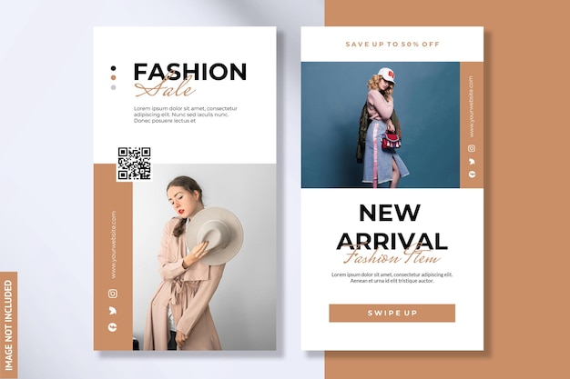 modello di vendita di moda di Instagram story