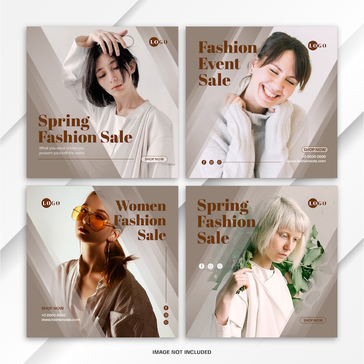 PSD modello di vendita di moda primavera primavera bundle instagram