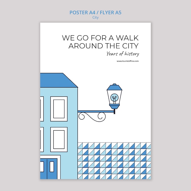 Modello di viaggio in città dal design piatto