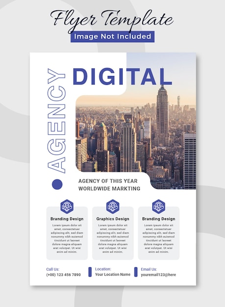 Modello di volantino dell'agenzia digitale