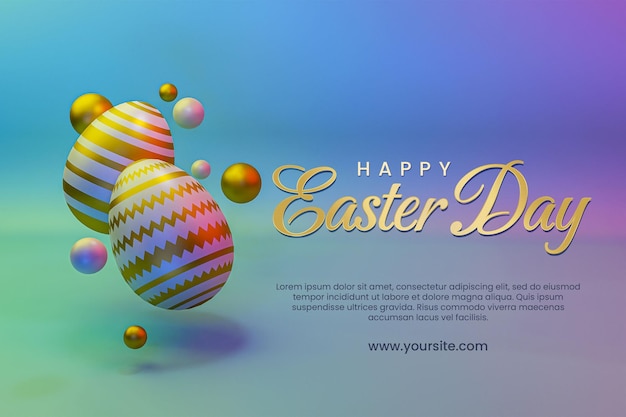Modello di volantino di auguri per la celebrazione del giorno di Pasqua felice