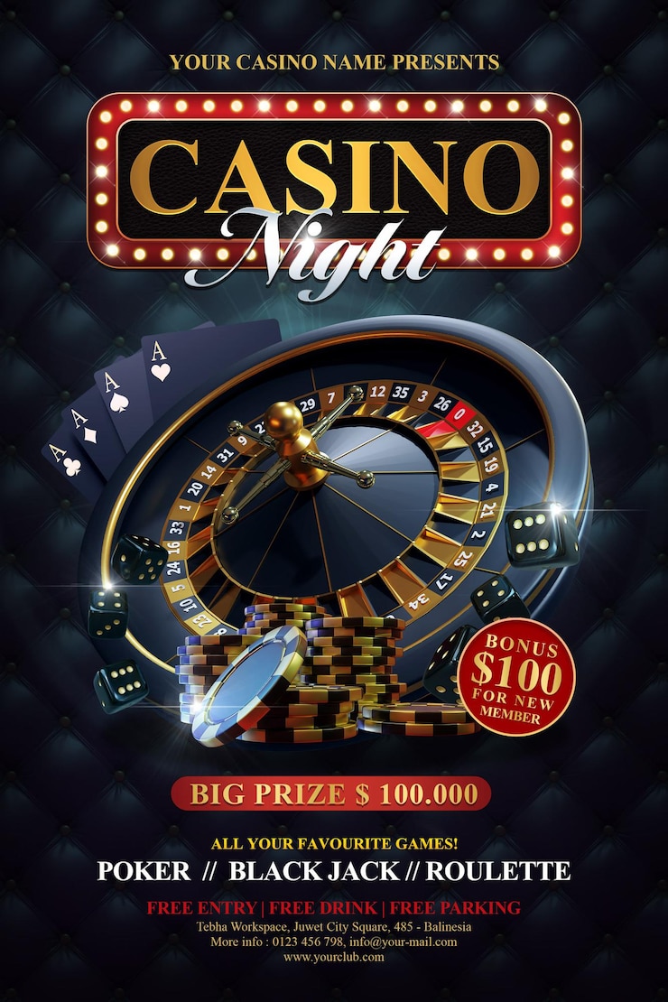 Modello di volantino e post sui social media di Casino Royal